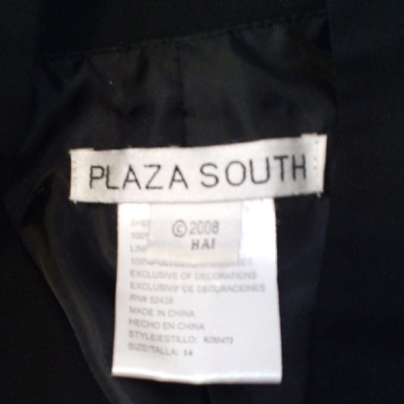 PLAZA SOUTH Black Blazer with White Embroidery - Picture 2 of 4